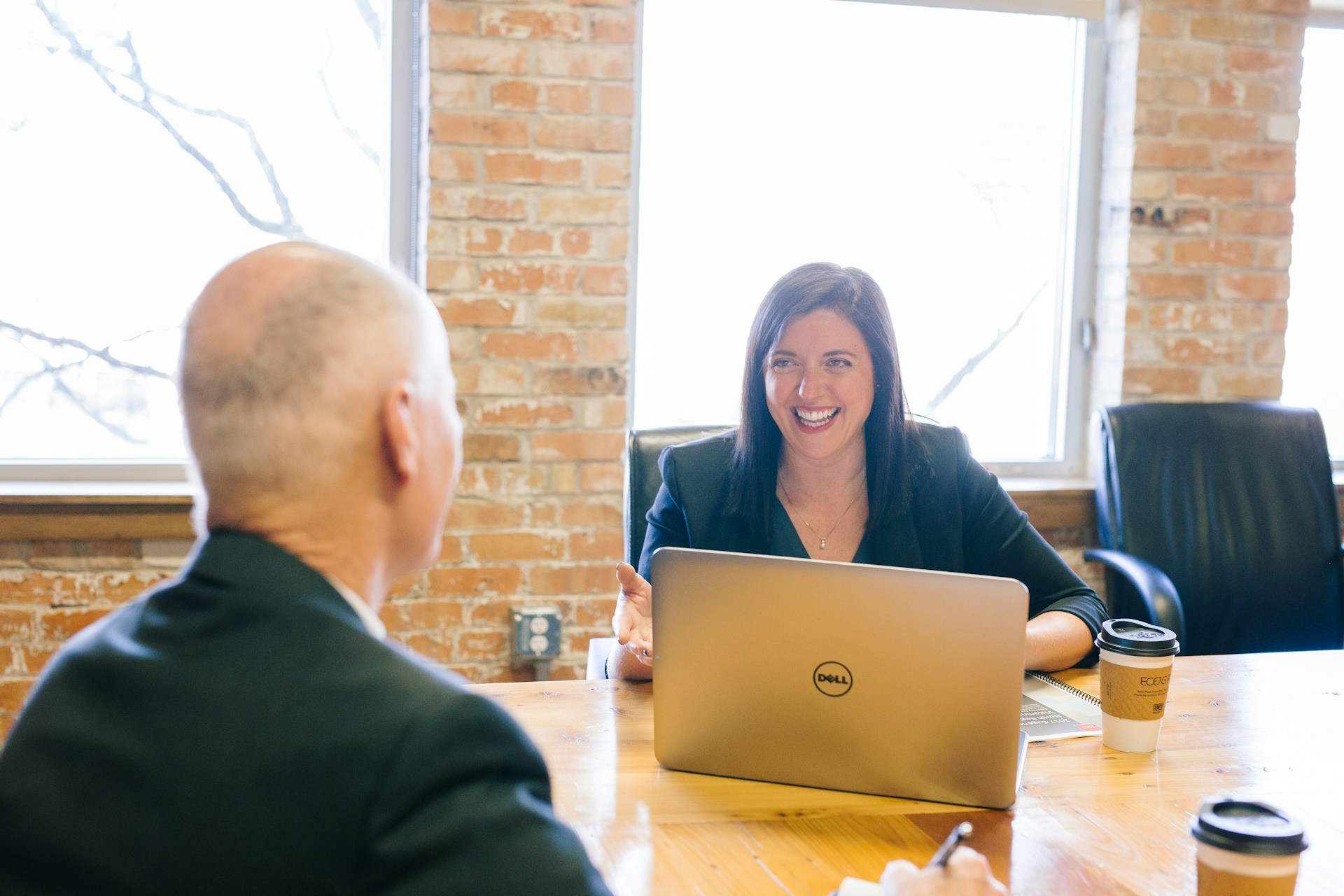 Adviser with client